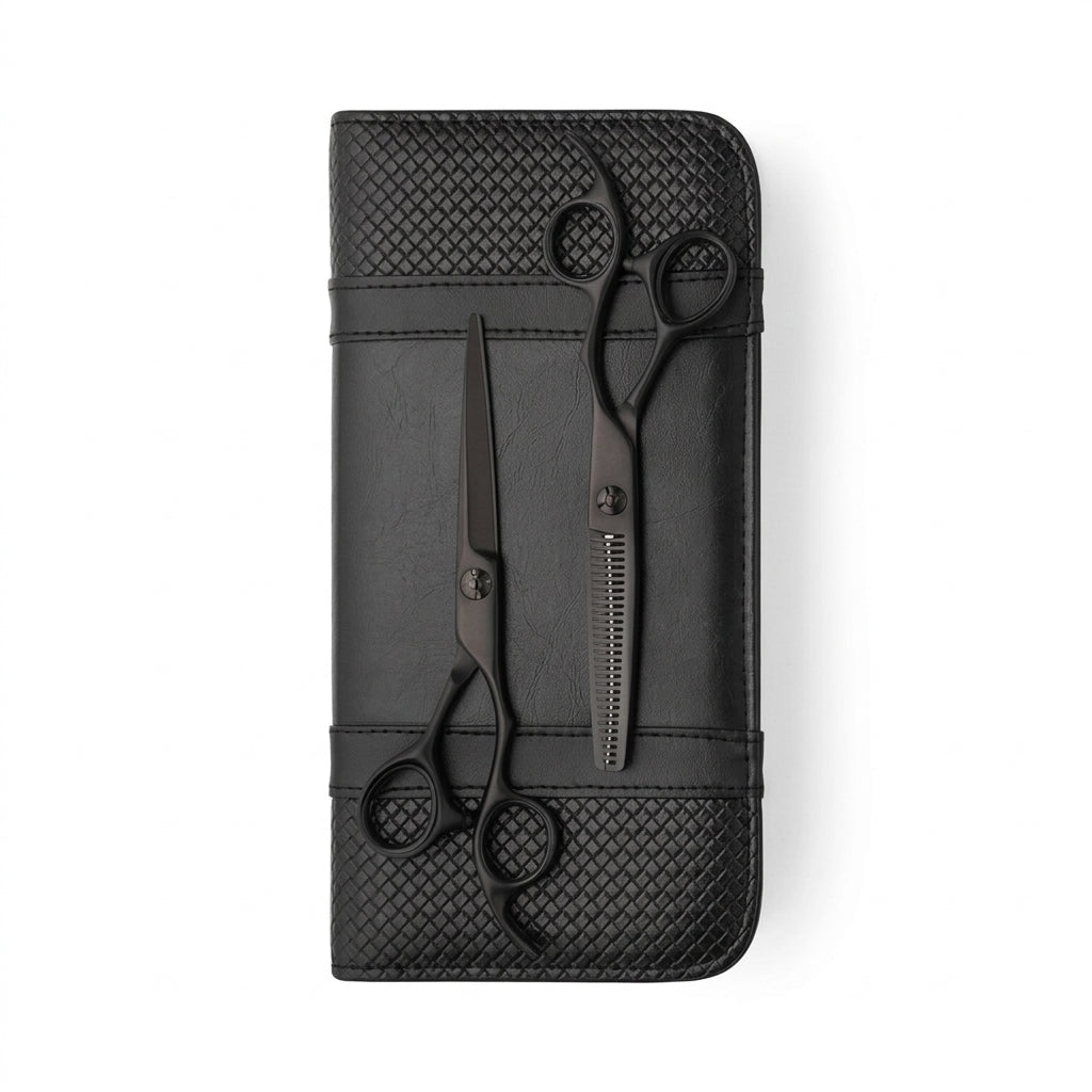 Opulent Shears Matte Black Aichei Mountain Offset Scissor & Thinner Combo