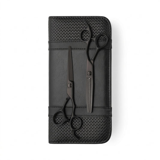 Opulent Shears Matte Black Aichei Mountain Offset Scissor & Thinner Combo